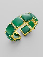 hinged green onyx bracelet