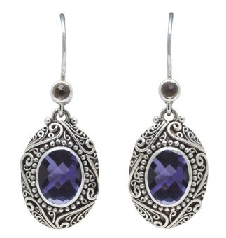 sterling silver and iolite earrings