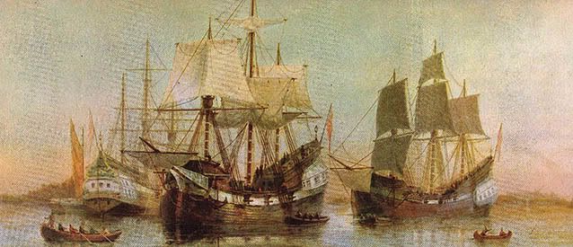 Ships at Massachusetts Bay Colony