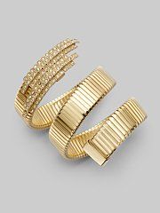 gold and Swarovski crystal coil bracelet
