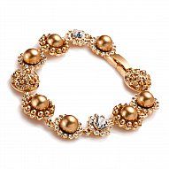 gold crystals and pearl bracelet