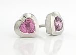 pink sapphire and platinum earrings