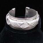 woven silver mesh cuff bracelet