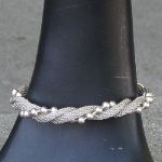 silver mesh rope and bead bracelet