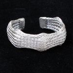 woven silver screening cuff bracelet