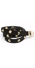 suede leather wrap bracelet with gold studs