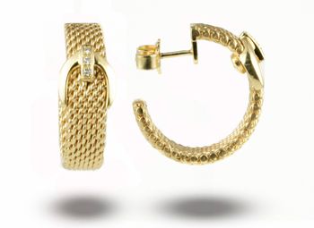 18K yellow gold and diamond earrings