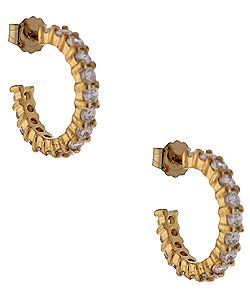 gold vermeil and clear CZ earrings