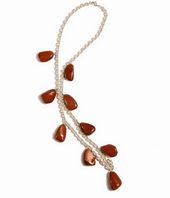 sterling silver and healing goldstone necklace