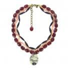 pink coral and cherry quartz bead necklace