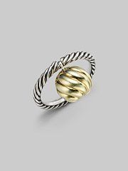 silver and 18K yellow gold ring