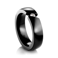 diamond and black titanium ring