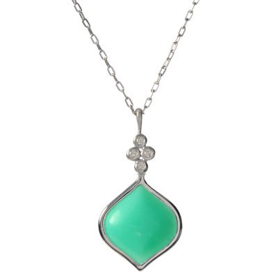 sterling silver and chrysophrase necklace