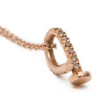 diamond and 18K rose gold necklace