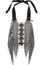 gumetal chainmail bib necklace