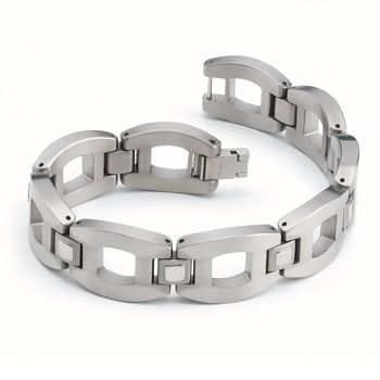 men's two-tone titanium bracelet