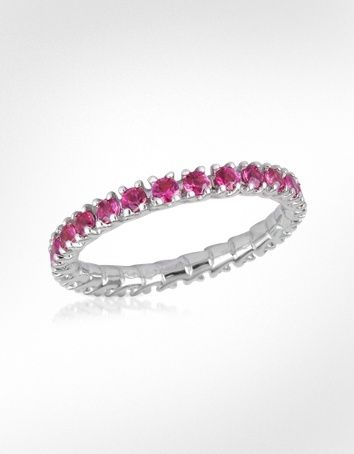 18K white gold and pink sapphire ring