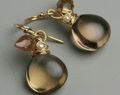 smooth champagne citrine earrings