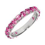 white gold and pink cubic zirconia ring