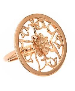 18k rose gold ring with floral design