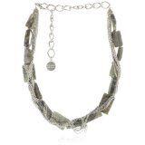 steel chain and labradorite necklace