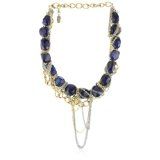mixed chains and blue agate necklace
