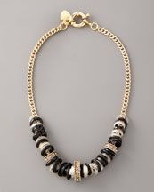 smoky topaz and glass bead necklace