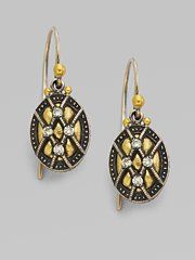  diamond and 24K yellow gold earrings