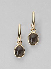 18K yellow gold and quartz reversible earrings