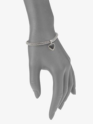 silver and black sapphire charm bracelet