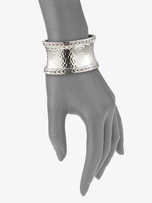 hammered sterling silver cuff bracelet
