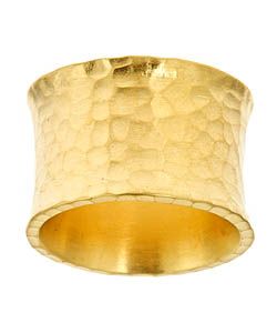 hammered gold vermeil band ring