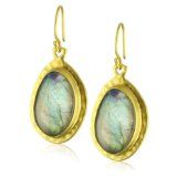 hammered gold and labradorite earrings