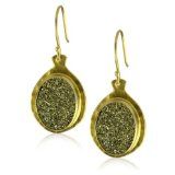 pyrite and 22K hammered gold earrings
