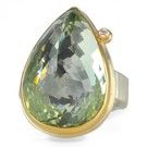 diamond and pear shaped mint quartz ring