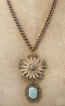 brass-plated aquamarine necklace