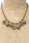 brass-plated coin necklace