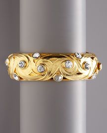 gold cuff bracelet with crystals