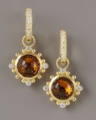topaz and 18K yellow gold earring charms