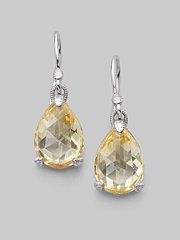 sterling silver and canary crystal earrings