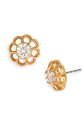 antique gold and cubic zirconia earrings