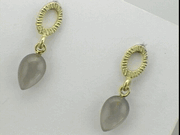 moonstone and 18K yellow gold earrings