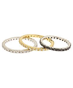gold vermeil and white topaz eternity ring