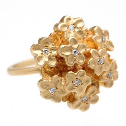 18K yellow gold vermeil diamond ring