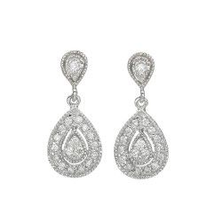 white gold and diamond teardrop earrings