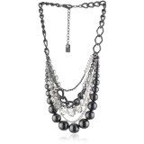 silver and hematite bead necklace