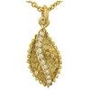 diamond and hammered 18K yellow gold necklace