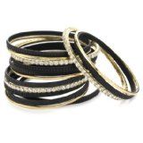black and clear crystal bangle bracelets