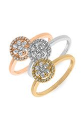 tri-color gold flower diamond ring