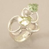 gemstone and sterling silver ring